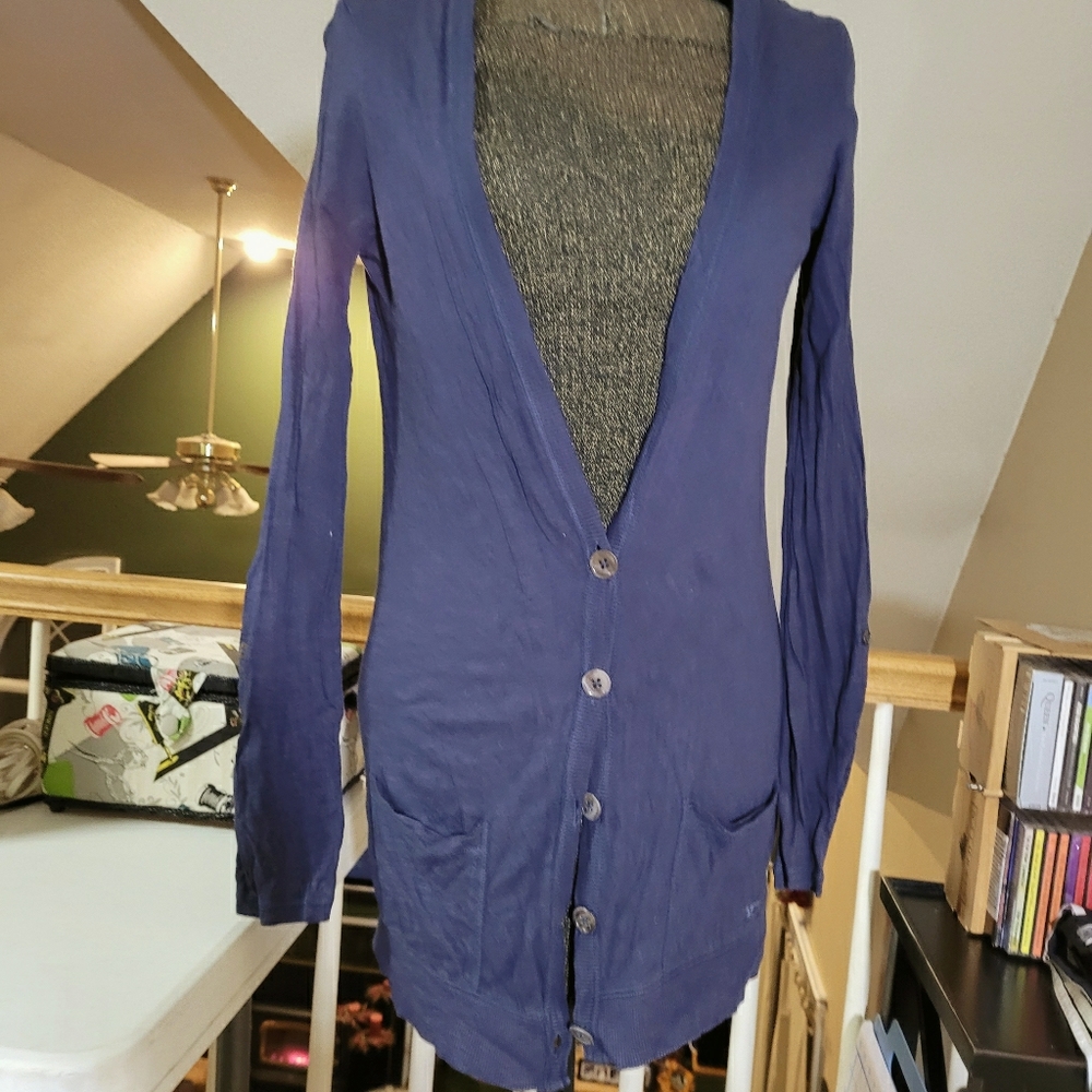 Long navy boyfriend cardigan